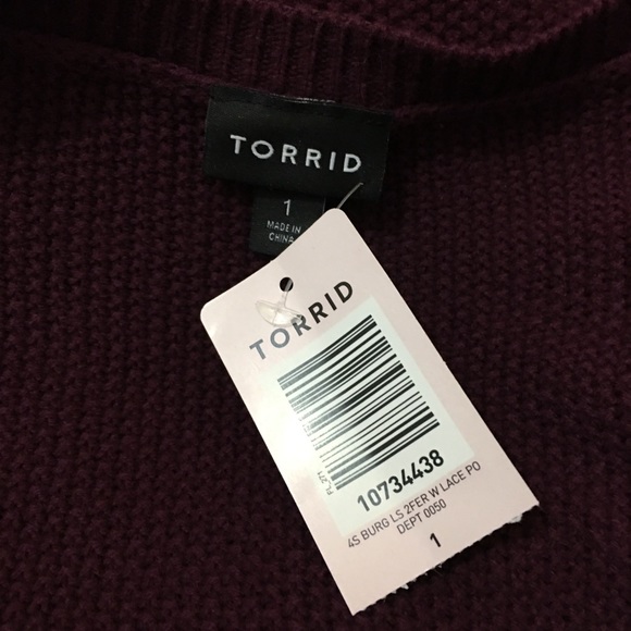 ❌SOLD❌Torrid Burgundy Textured Sweater - Picture 8 of 8
